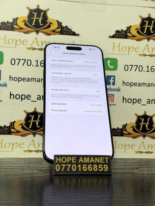 Hope Amanet P10/iPHONE 16 PRO MAX 256 GB BATERIE 95% Bucuresti Sectorul 6