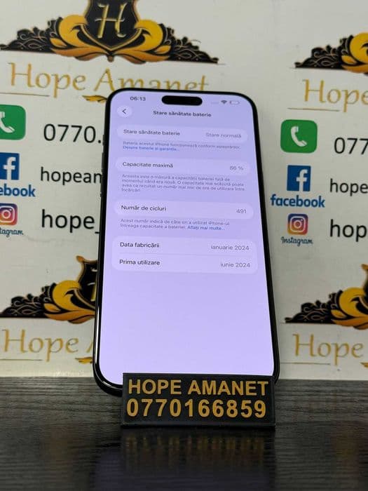 Hope Amanet P10/iPHONE 15 PRO MAX 512 GB BATERIE 86 Bucuresti Sectorul 5