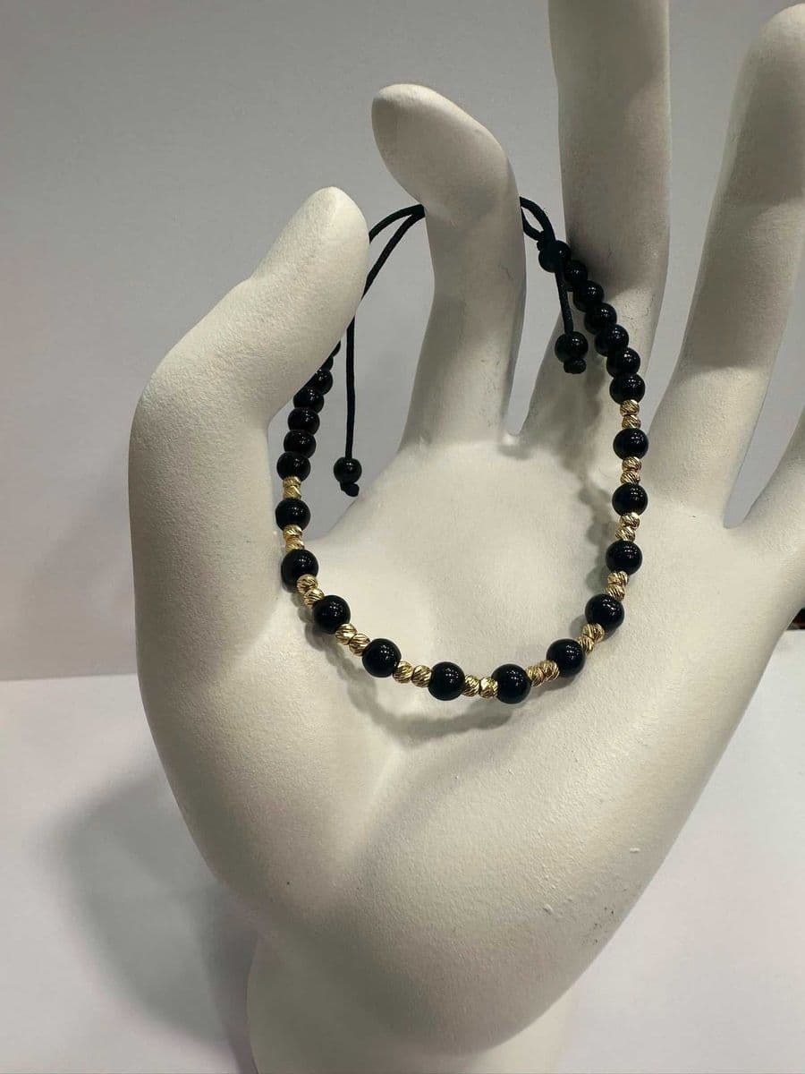 Hope Amanet P13 / Bratara snur cu pietre / Aur 14K Bragadiru
