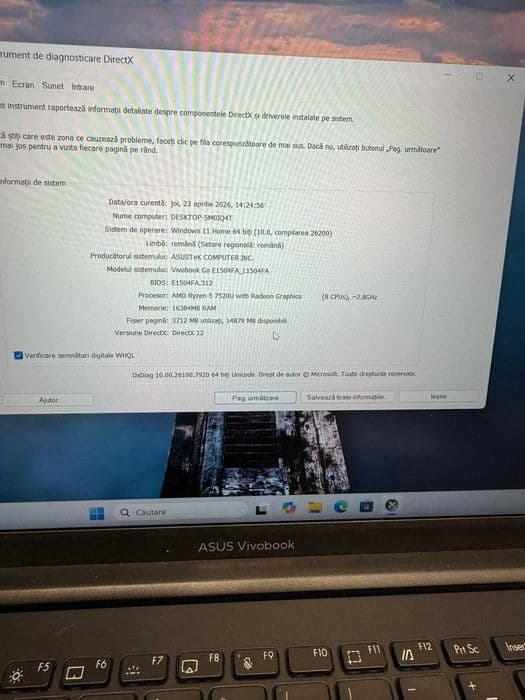 HOPE AMANET P2 - Asus Vivobook / Amd Ryzen 5 7520 / 16 GB / SSD 500 GB Bucuresti Sectorul 6
