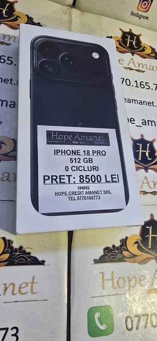 Hope Amanet P6 iphone 18 Pro 512 GB Black Bucuresti Sectorul 4