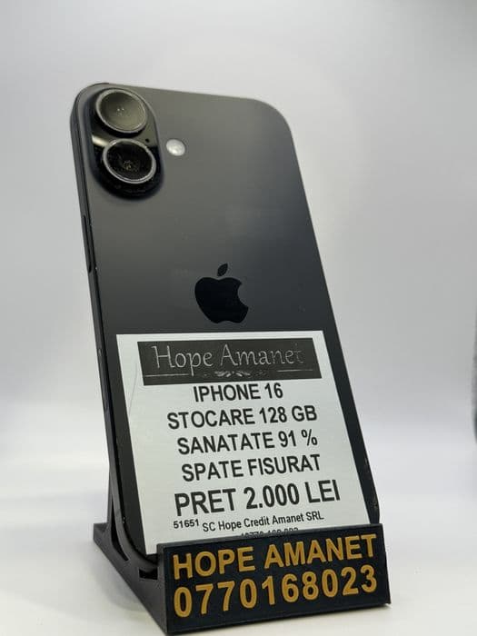 Hope Amanet P7 Iphone 16 128 Gb Spate Fisurat Bucuresti Sectorul 6
