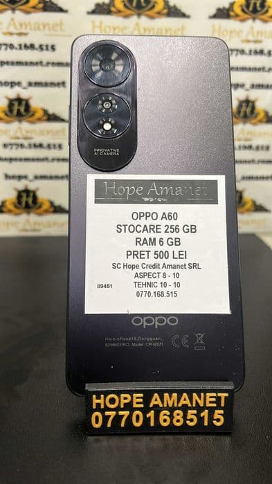 Hope Amanet P3 OPPO A60 256GB / 6GB RAM Bucuresti Sectorul 6