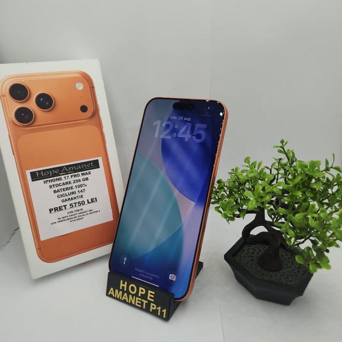 Hope Amanet P11- iPhone 17 Pro Max / 256GB / Cicluri 147 / Garantie/75619 Bucuresti Sectorul 6