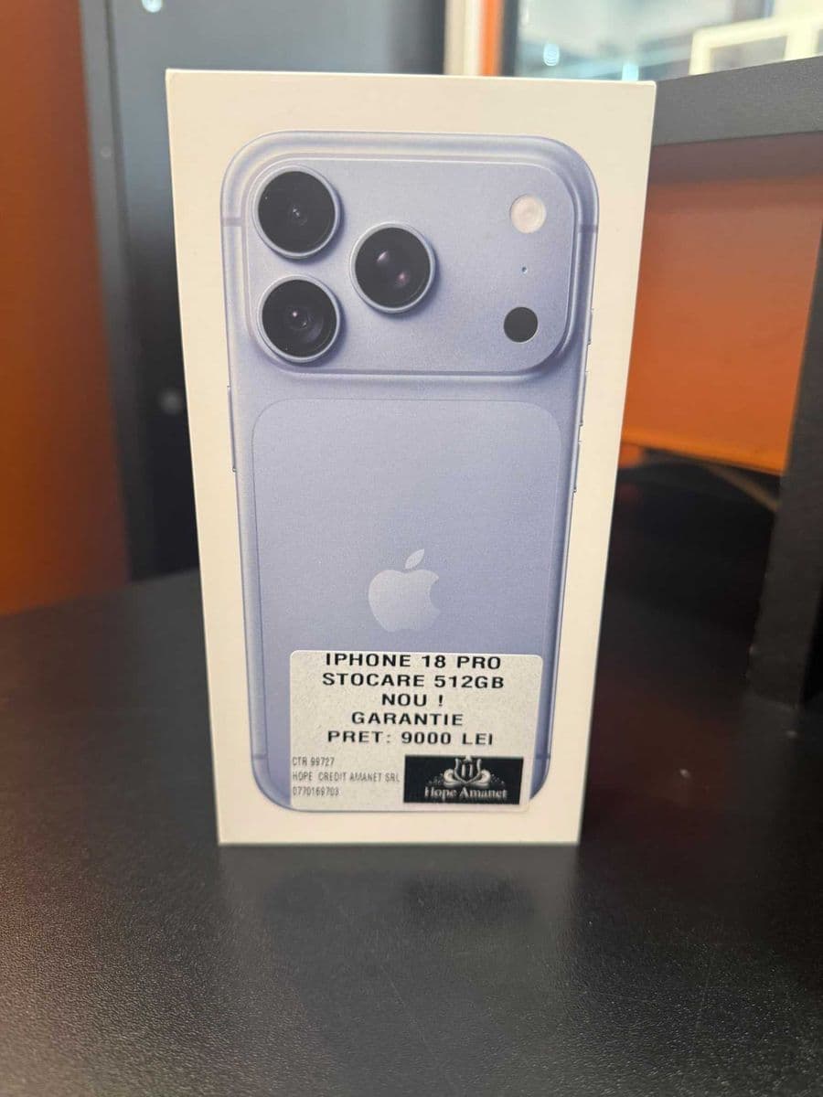 Hope Amanet P5 - Iphone 18 Pro Glacier // 512GB // Nou !! Bucuresti Sectorul 6