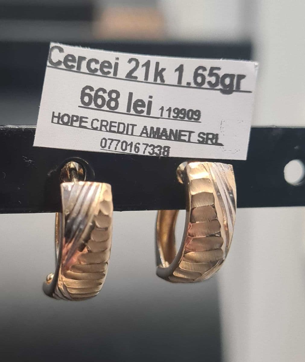 HOPE AMANET P8 Cercei de aur 21k 1.65 gr Bucuresti Sectorul 6