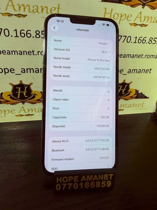 Hope Amanet P10/IPHONE 13 PRO MAX,128 GB Bucuresti Sectorul 5