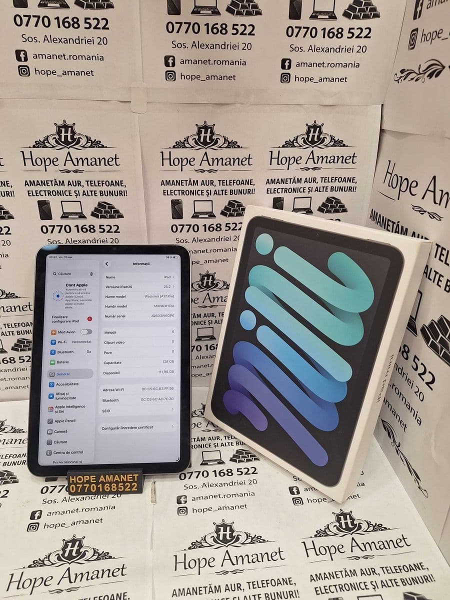 Hope Amanet P1/ iPad Mini A17 Pro NOU 128GB WIFI SN JQ6D3W6GP6 Bucuresti Sectorul 5