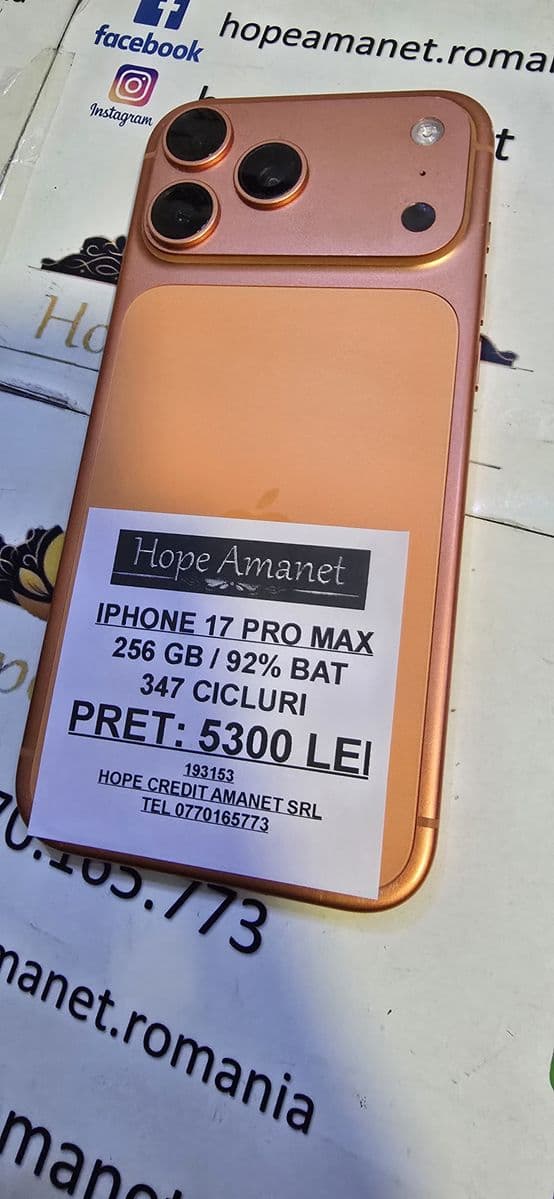 Hope Amanet P6 iphone 17 Pro Max Bucuresti Sectorul 4