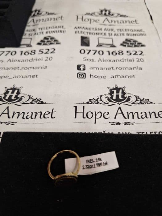 Hope Amanet P1/Inel dama AUR Galben 14K/COD 109410/55mm Bucuresti Sectorul 5