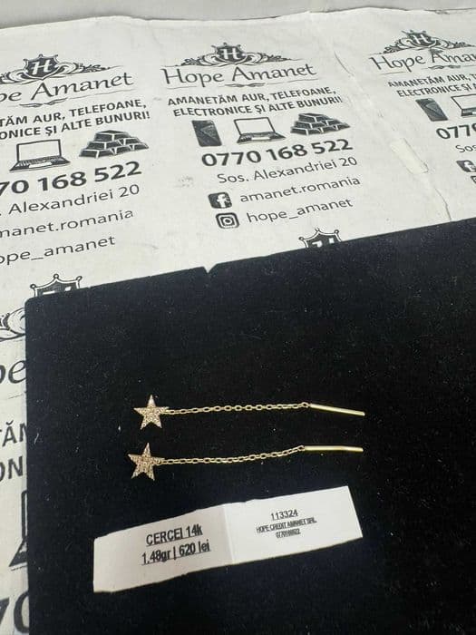 Hope Amanet P1/Cercei din aur 14k/Cod 113324 Bucuresti Sectorul 5