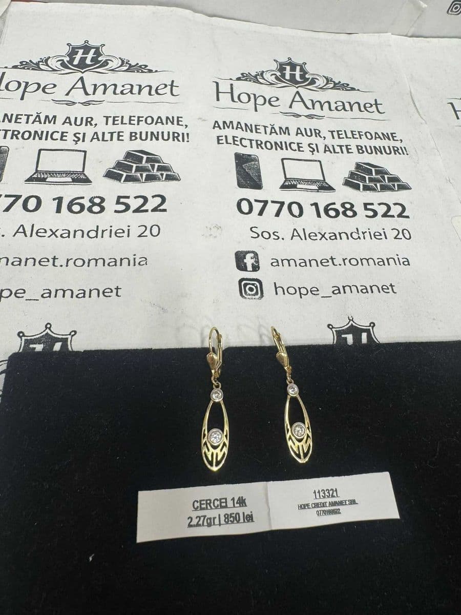 Hope Amanet P1/Cercei din aur 14k/Cod 113321 Bucuresti Sectorul 5