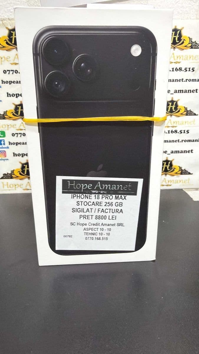 Hope Amanet P3 IPHONE 18 PRO MAX 256GB / SIGILAT / Factura Bucuresti Sectorul 6