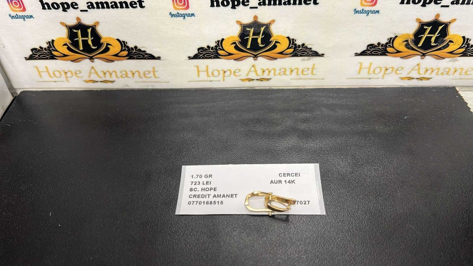 Hope Amanet P3 Cercei Aur 14 K 1.70GR Bucuresti Sectorul 6