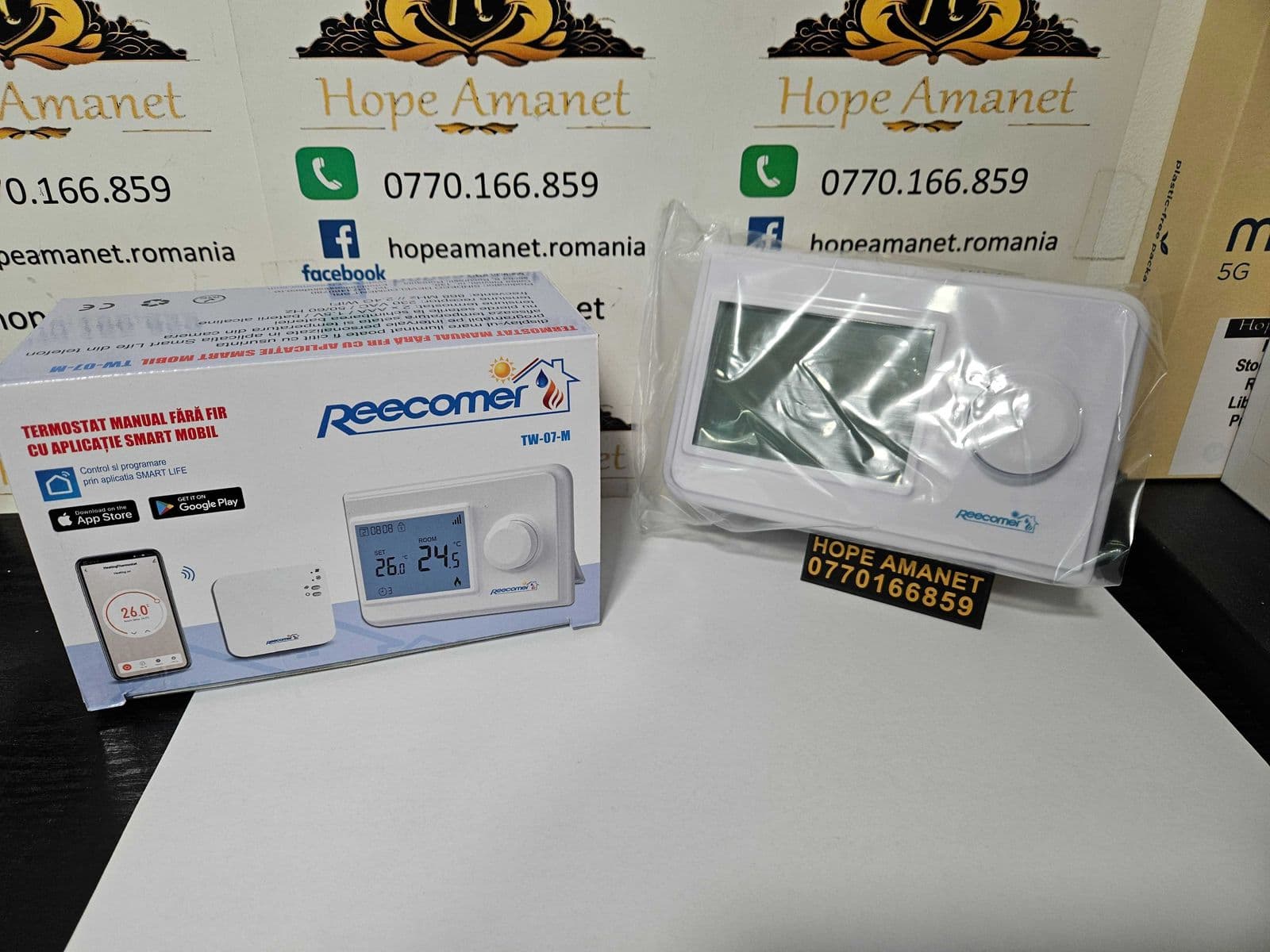 Hope Amanet P10/Termostat programabil fara fir REECOMER TW07M Wi-Fi alb - NOU - Bucuresti Sectorul 5