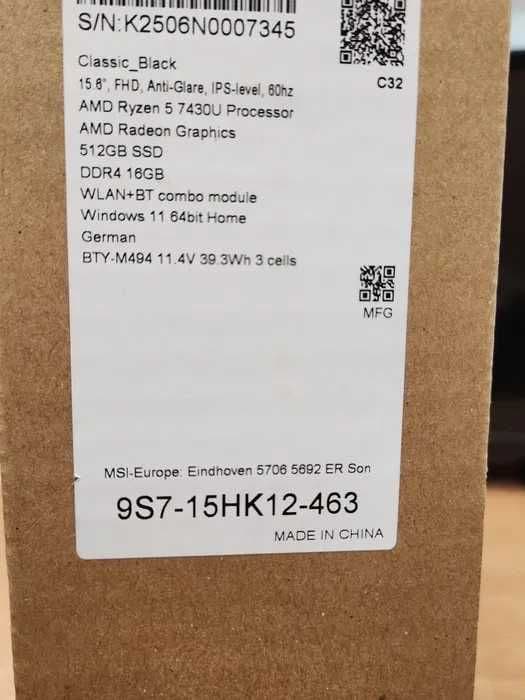 Hope Amanet P1/ Msi Modern 15 B7M Amd Ryzen 5-7430U SIGILAT !!! Bucuresti Sectorul 5