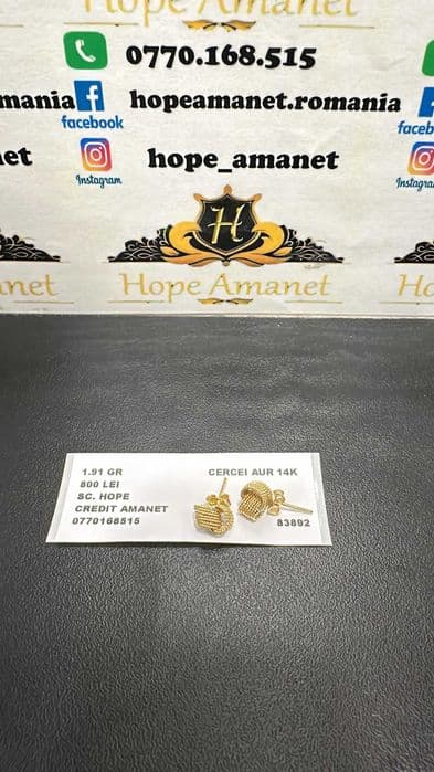 Hope Amanet P3 Cercei Aur 14k 1.91GR Bucuresti Sectorul 6