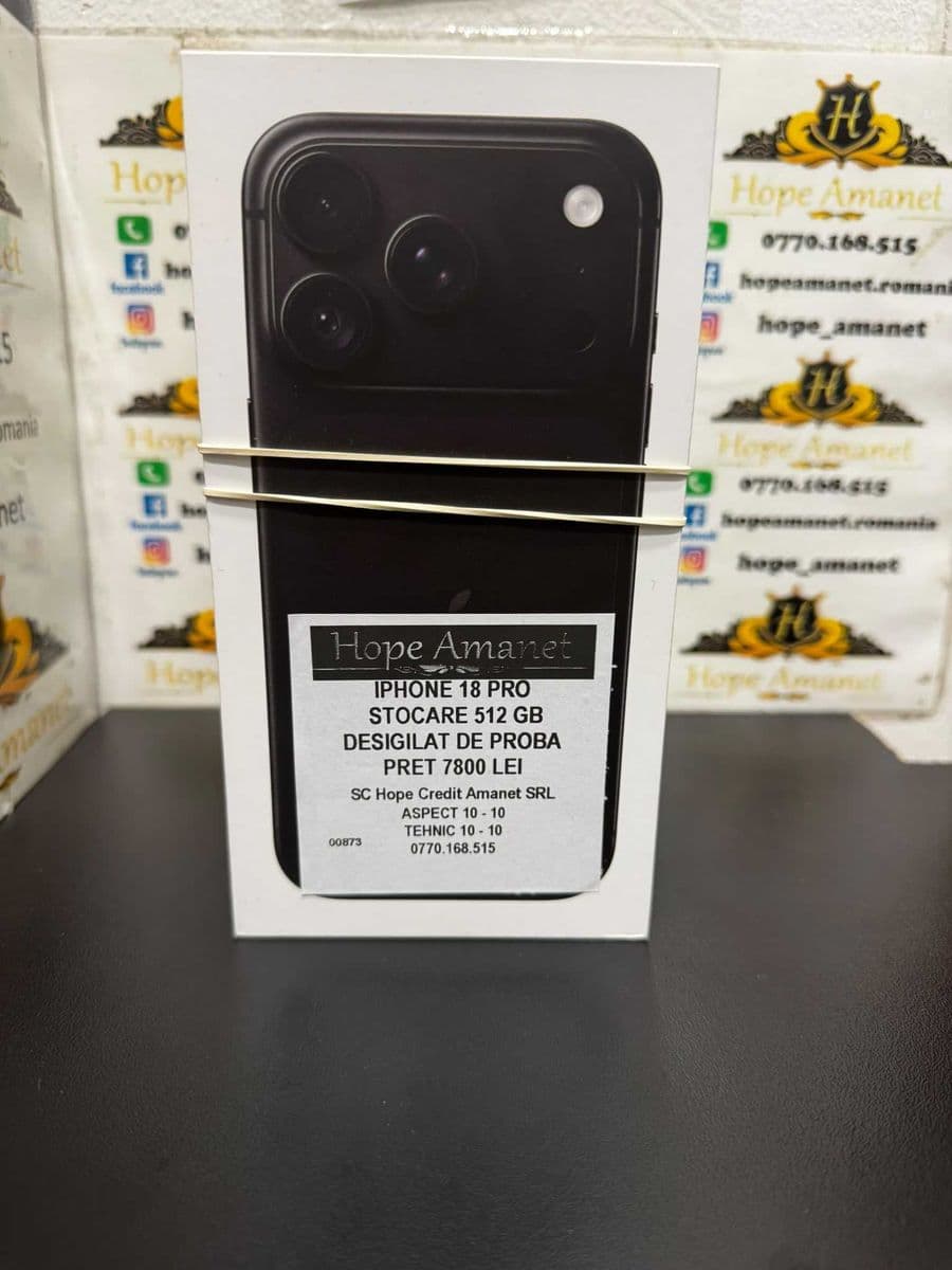 Hope Amanet P3 IPHONE 18 PRO 512 GB / NOU Bucuresti Sectorul 6